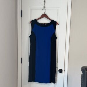 Calvin Klein Blue and Black Midi Dress